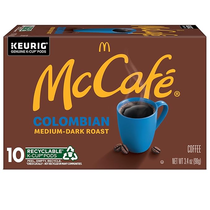 McCafe Colombian, Single Serve Coffee Keurig K-Cup Pods, Medium Roast, 60 Count, (6 Packs of 10)