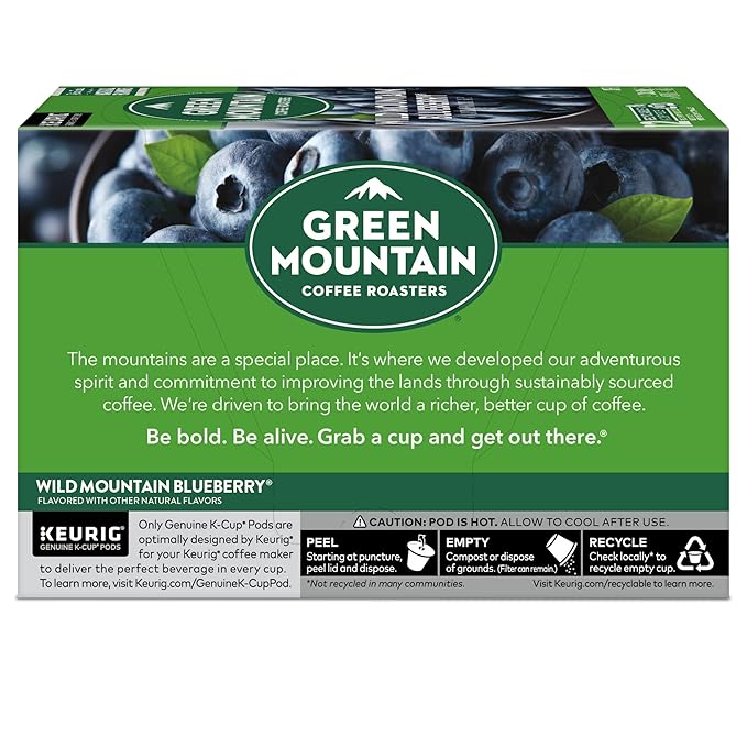 Green Mountain Coffee Roasters Wild Mountain Blueberry Keurig Single-Serve K-Cup pods, Light Roast Coffee, 72 Count