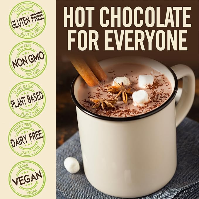 Castle Kitchen Pumpkin Spice Hot Chocolate (2 Pack,14 oz Ea.) - Dairy Free, Vegan Hot Cocoa Mix made With Decadent Dark Chocolate and Natural Flavors - Just Add Water - No Artificial Sweeteners