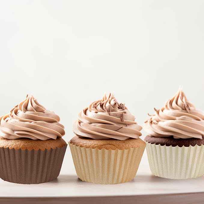 Whaline 600Pcs Brown Neutral Cupcake Liners Fall Color Brown Gradient Color Baking Cups Tan Neutrals Cupcake Wrappers Muffin Liners for Baby Shower Bridal Shower Wedding Birthday Party Supplies