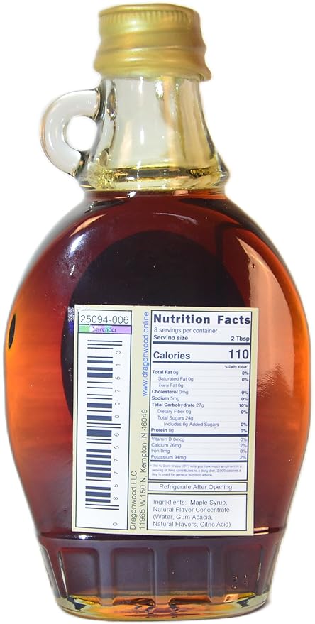 Lavender Maple Syrup - For Pancakes and Waffles ??Made With Pure Maple Syrup And Natural Flavor - By Dragonwood (8 fl oz)