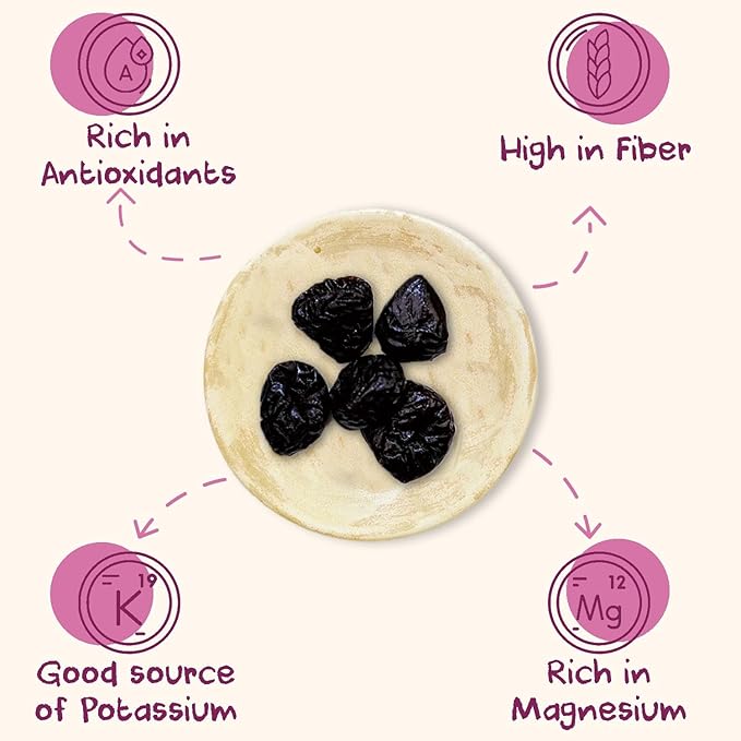 Sunny Fruit Organic Probiotic Pitted Prunes - 6 Bags (30 Individual Portion Packs) | No Preservatives, No Sugar Added | Dried Plums Snack Packs with Live Probiotics | ORGANIC, NON-GMO, KOSHER, HALAL