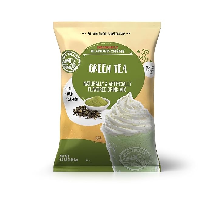 Big Train Dragonfly Green Tea Blended Cr챔me Beverage Mix, 3.5 Pound (Pack of 1)