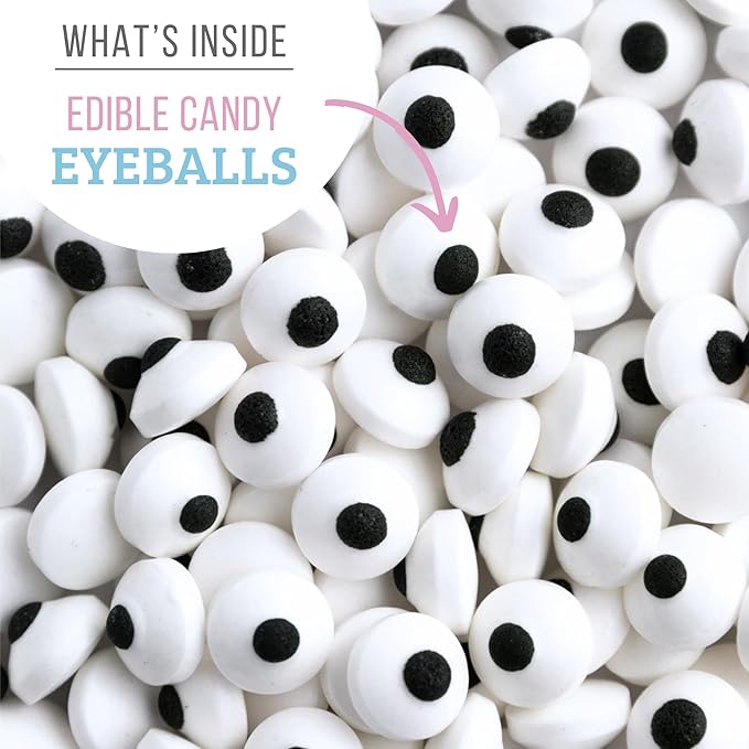 Sweets Indeed Candy Eyeballs, Edible Eyes, Halloween Sprinkles, Perfect for Cake Decorations, Baking, Ice Cream, Cookies, Cupcake Topper 2.92 ounces