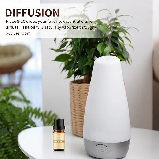 BURIBURI Honeysuckle Essential Oils, 100% Pure, Undiluted, Natural Aromatherapy Honeysuckle Oil for Diffuser, Massage