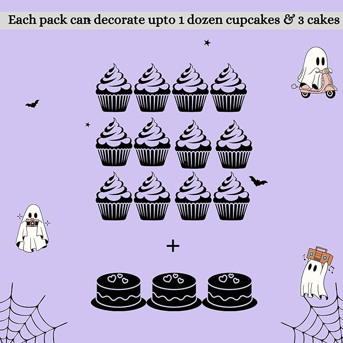Confect Mix Ghost Black, Midnight Blue & Lime Green Pearl Sprinkles | Black witch Hats & Silver Bats Sprinkles Mix | Hallloween Sprinkles | Batty Witch Brew Sprinkles - 2 Oz
