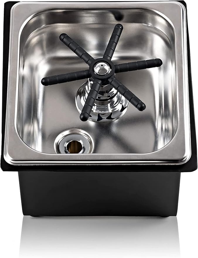 Coffee Armada Glass and Pitcher Rinser ??Stainless Steel ??High Pressure Auto Jet Washer Press ??Essential item for Professional Coffee Shops and Bars 7.3??x 6.9??x 4.5??"<div>