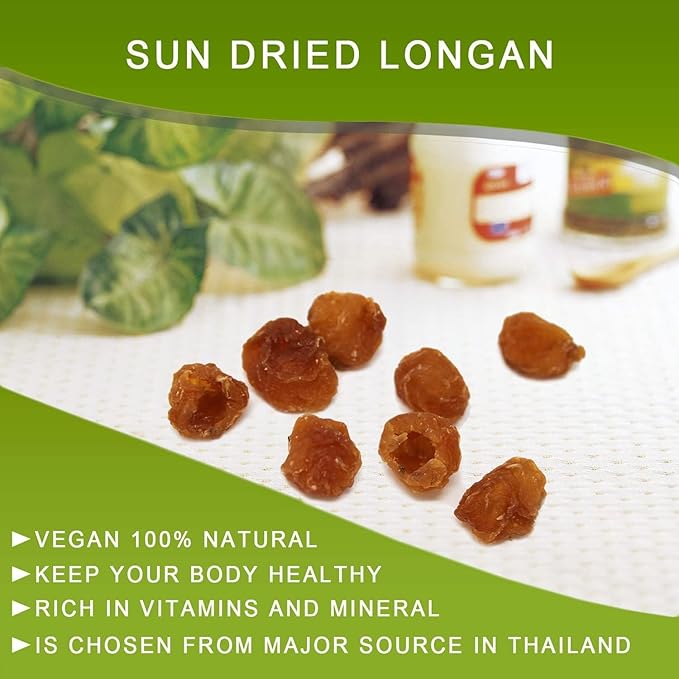 Natural Dried Longan Fruit 100% Fruit Meat,Thailand sun dried longan,力겼쐦旅귛쐯亮?榕띸쑝阿?Packed in USA (Dried Longan-2 Pound)