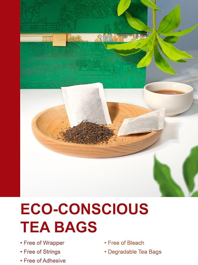TeeLux Pu-erh Tea Bags, Emperor Puerh Tea, Fermented Yunnan Dark Tea, Smooth & Mellow Flavor, 100 Count