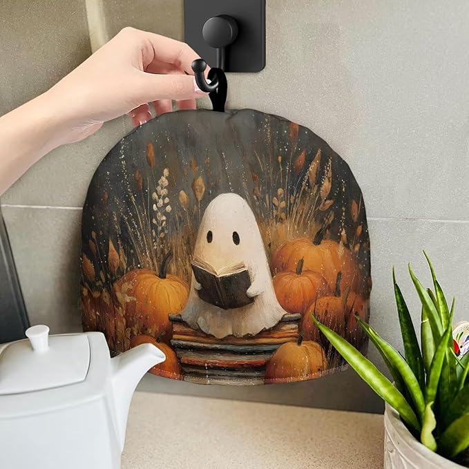 Halloween Tea Cozy for Teapot Cute Pumpkin Ghost Tea Kettle Cover Tea Pot Kitchen Decorative with Handle Dust Cover for Keeping Warm Can Hung and Folded