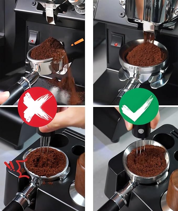 51mm Espresso Dosing Funnel Kit ??Magnetic Aluminum Funnel & Silicone Mat, Perfect Fit for 51mm Portafilter & Grinder, Compatible with a 48mm manual coffee grinder funnel ??Pill Prevention