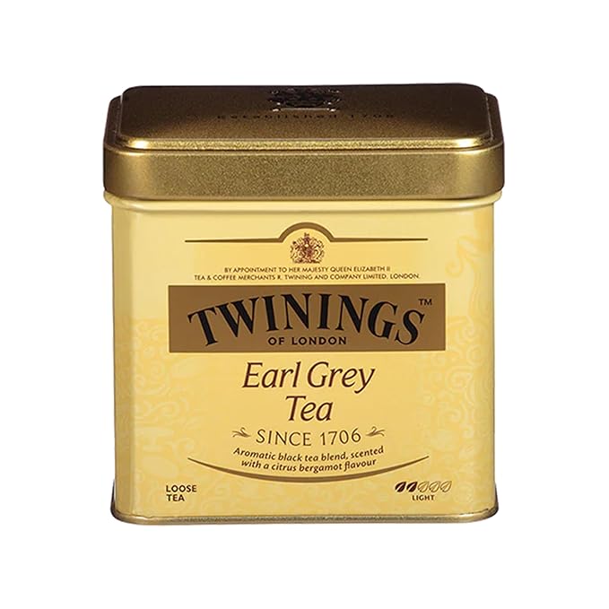 Twinings Earl Grey Loose Tea Tins, 7.05 Ounce Tins (Pack of 1), Smooth, Flavourful, Robust Black Tea Leaves, Caffeinated, Enjoy Hot or Iced