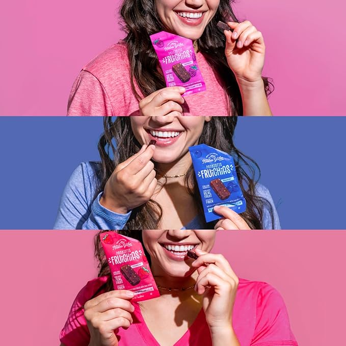 Nature's Garden Probiotic Fruichias Variety Pack - 24 Pack x 1oz, Probiotic Fruit Snack with Chia Seeds, Strawberry, Blueberry, Raspberry , No Sugar Added, Made with Real Fruit, Dye-Free, Non-GMO, Gluten-Free, Healthy Snacks for Kids Snacks