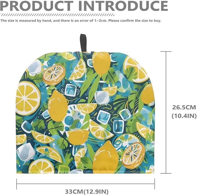 Lemon Insulated Tea Cosy Protector with Top Hanging Loop Dust Proof Kettle Cover Warm Keep Cozy Heat Resistant for Home Restaurant Kitchen Decor Cozies for Mug