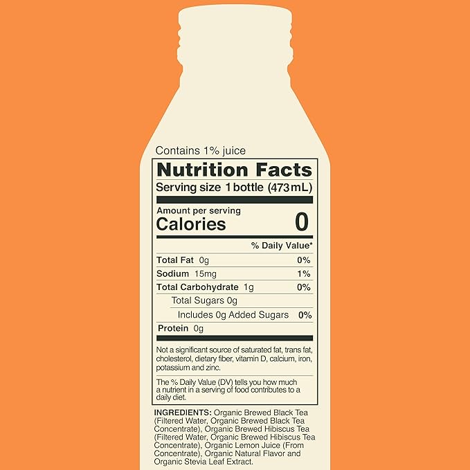 Saint James Iced Tea - Organic Black Tea - Non-GMO, Gluten Free, Zero Calorie, Zero Sugar - Blood Orange, 12 Pack (16 fl oz each)