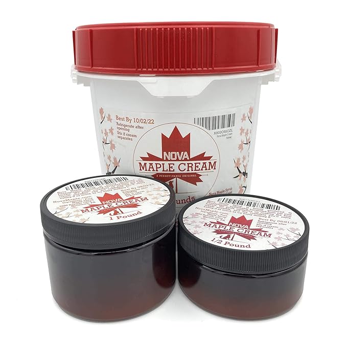 Nova Maple Cream - Pure Grade-A Maple Cream Butter Spread (1 Pound)