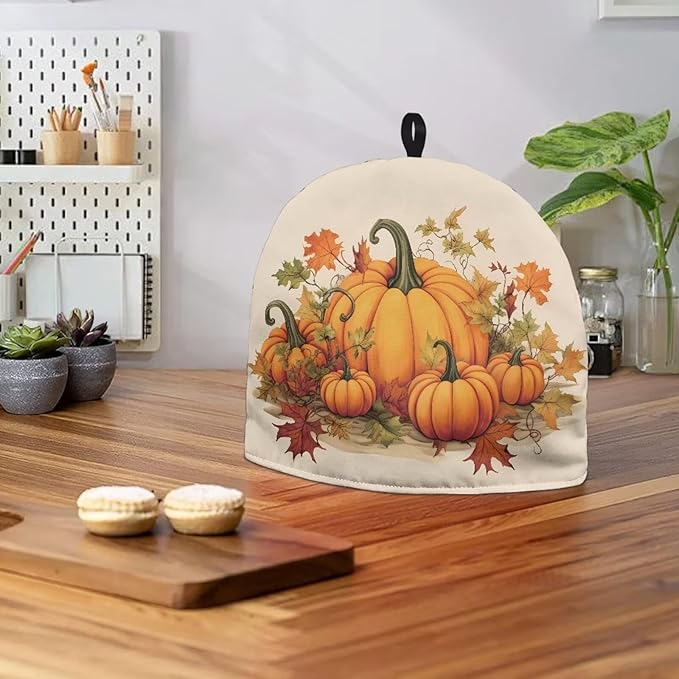 PumpkinsTea Cozy for Teapot Insulated Soft Tea Cup Warmer Cozy for All Saints' Day Party,Kitchen Accessory,Reusable Kettle Kitchen Dust Cover,Women