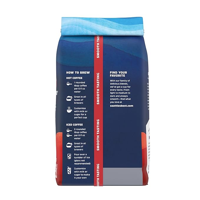 Seattle???Best Coffee, Dark Roast Ground Coffee, 6th Ave Bistro, 100% Arabica, 6 Bags (12 oz Each)