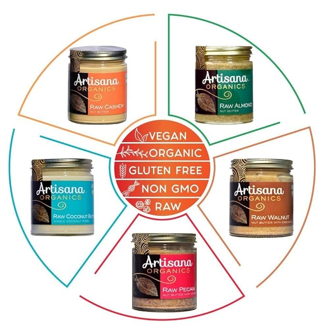 Artisana Organics Raw Almond Butter (2 Pack, 14oz Jars) | USDA Organic, No Sugar Added, No Palm Oil, Vegan, Paleo and Keto Friendly, Non-GMO