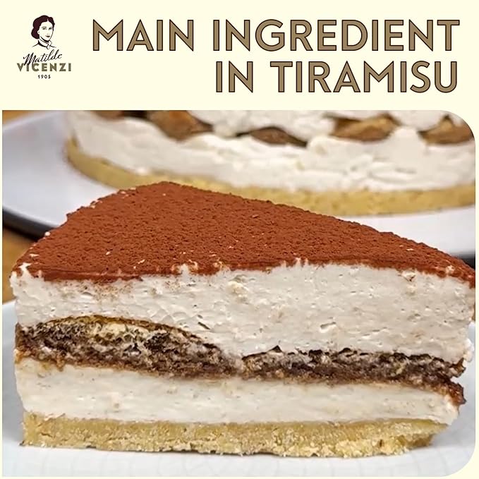 Matilde Vicenzi Vicenzovo Ladyfingers 14.10oz - Classic Italian Biscuits, Ladyfingers Cookies for Tiramisu, Kosher Dairy Cookies, Italian Bakery Dessert Gifts For Special Occasions 7.05 oz (200g), 2Pk