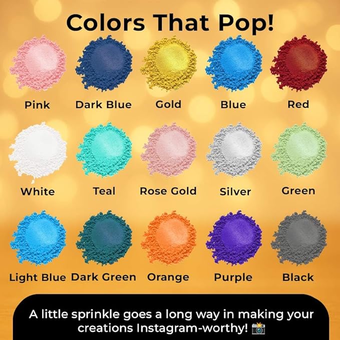 Bulk (20g) Gold Luster Dust Edible Glitter for Cocktails | Premium Edible Gold Luster Dust for Cake Decorations - Edible Glitter for Drinks Cupcakes Cookies Cakes Food Paint