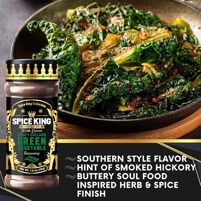 Spice King Collard Green Seasoning ??1.8 Oz Shaker Bottle ??Jamaican Greens Seasoning for Collard Greens, Vegetables, and Southern Dishes with Authentic Caribbean Flavor