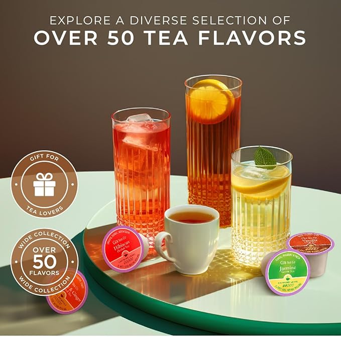 Gya Tea Co Hibiscus Tea Gift Set K-Cup Delivers Joy and Delight with Every Tart Sip - Tea Pod Provide Convenience for Busy Days - Manually Harvested and Caffeine-Free