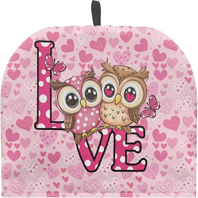 Valentine's Love Heart Tea Pot Cozies Washable Teapot Protective Cover Insulation and Keep Warm Tea Cosy Tea Kettle Quilt for Valentine's Day Gift