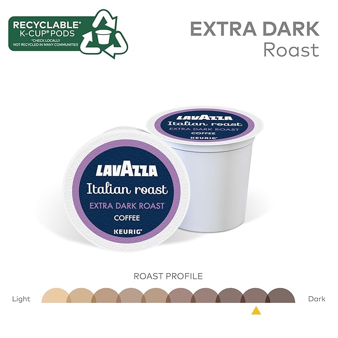 Lavazza Italian Roast, Keurig Single Serve K-Cup Pods, 60ct (6 Packs of 10)