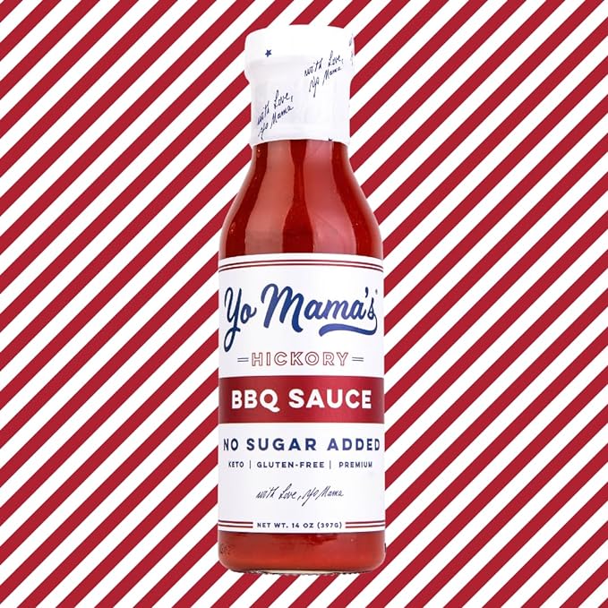 Yo Mama's Foods Keto Hickory BBQ Sauce ??(Pack of 3) - Vegan, No Sugar Added, Low Carb, Low Sodium, Gluten Free, Paleo, and Made with Whole Non-GMO Tomatoes!