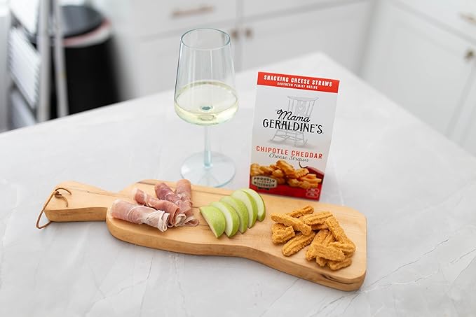 Mama Geraldine's Chipotle Cheese Straws - 4.5 oz Box (6 Pack) - Spicy & Savory Baked Cheese Snacks