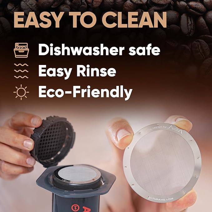 ALTURA The MESH Stainless Steel Filter for AeroPress Coffee Makers ??Reusable Metal Filter Replacement for Rich Flavor, Travel, and Eco-Friendly Brewing
