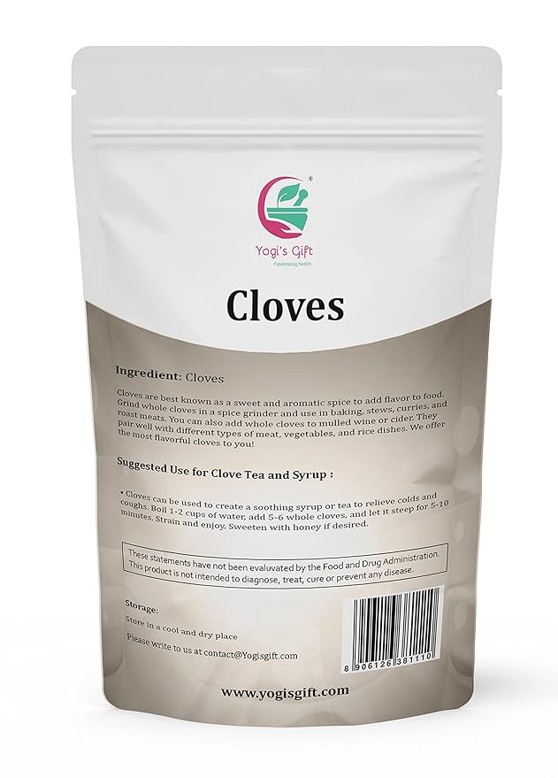 Yogi's Gift Cloves Whole 1 lb Bulk, Hand Picked Premium Quality Clove, Perfect for Baking, Cooking, Smoothies, Coffee & Tea, Enhance Your Dishes and Oral Health