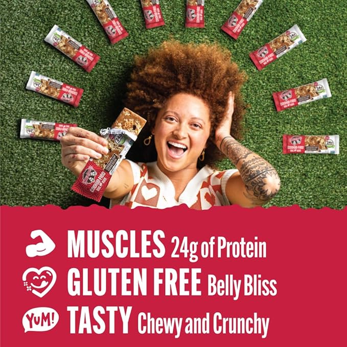 Lenny & Larry's Cookie-fied BIG BAR ??Chocolate Chip Cookie Dough Vegan Protein Bars 12x90g ??Healthy Snacks, 24g Plant Protein & 10g Prebiotic Fiber ??Gluten free Power Bar, Keto Friendly & Vegan