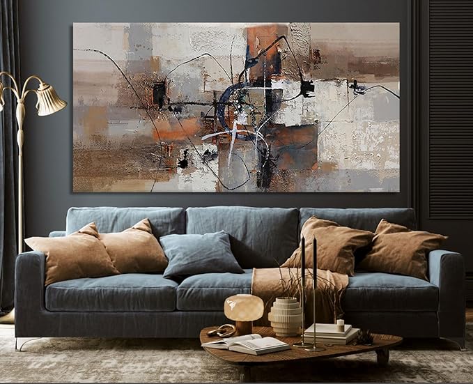 YDYSUNE Abstract Canvas Wall Art, Modern Wall Decor Painting, Brown Room Decorations, Orange Wall Art for Living Room, Bedroom, Office Artwork Wall Decor 29횞58IN