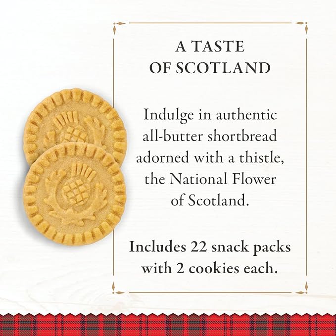 Walker's Shortbread Rounds, All-Butter Shortbread Cookies, Snack Pack, 1.2 Oz (Pack of 22)