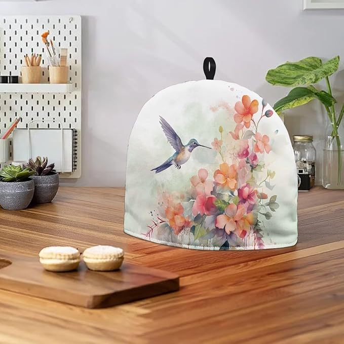 Floral Tea Cozy Insulation Kitchen Accessory Hummingbird Tea Cozies Covers Kitchen Home Decorative Tea Pots Cozy for Keeping Warm