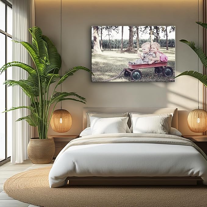 Personalized Custom Canvas Prints, Photo on Canvas Transform Your Photos into Stunning Framed Wall Art-Digitally Printed Photo to Canvas - Ideal for Home Decor, Gifts (48L?쐘32W" 120x80cm)