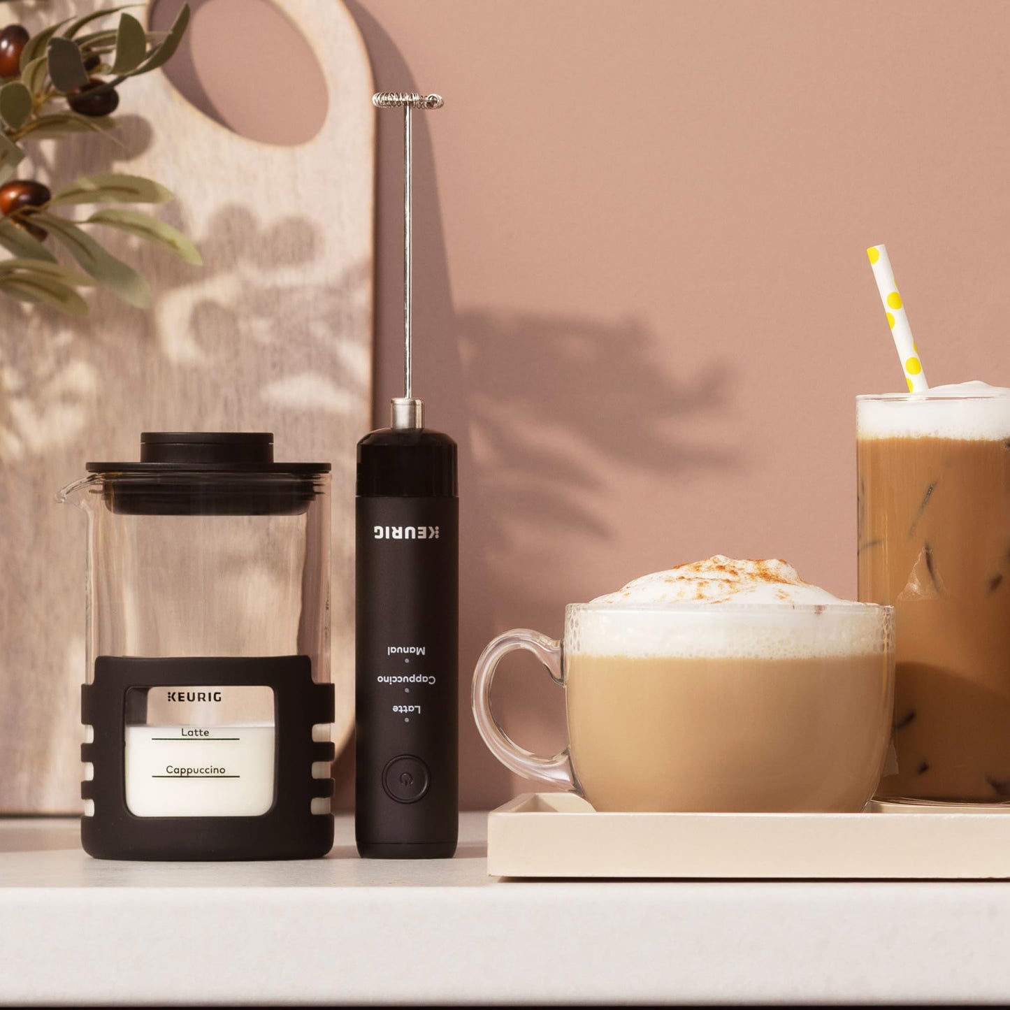 Keurig SimpleCafe Frother, Rechargeable Handheld Milk Frother for Lattes, Cappuccinos & Iced