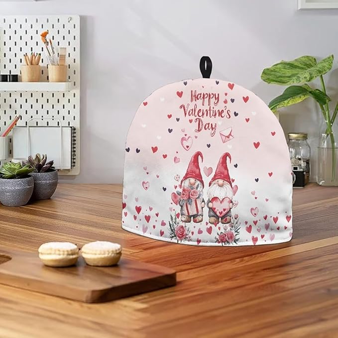Hudotybom Valentine Style Tea Cozy for Teapot - Insulated Large Cover to Keep Warm - Machine Washable Coffee Pot Cloth Cover - Valentine's Day Decorations