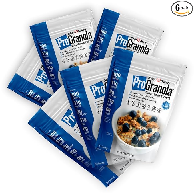 Julian Bakery짰 ProGranola짰 Cereal | Vanilla Cinnamon | 12g Protein | Paleo | 2 Net Carbs | Gluten-Free | Grain-Free | 6 pack