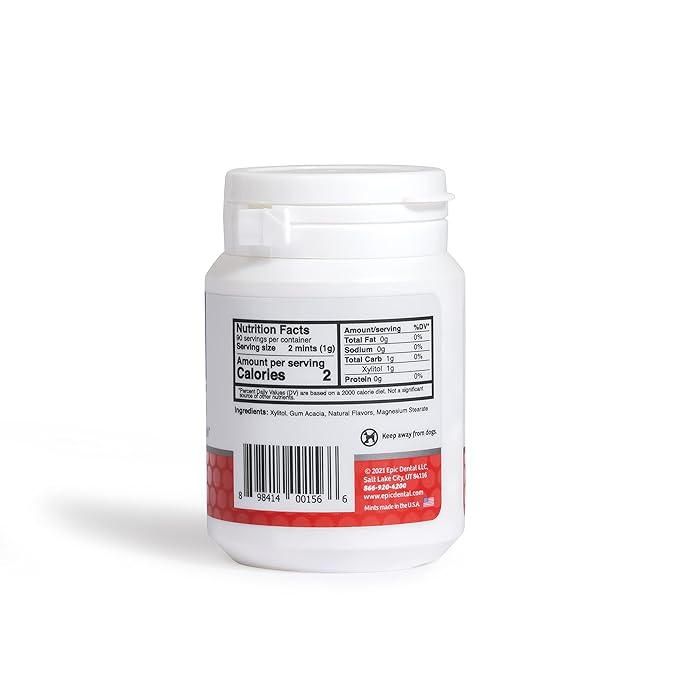 Epic 100% Xylitol Mints - Aspartame Free, Sugar Free - Cinnamon Flavored Mints, 180 Pieces (Pack of 2)