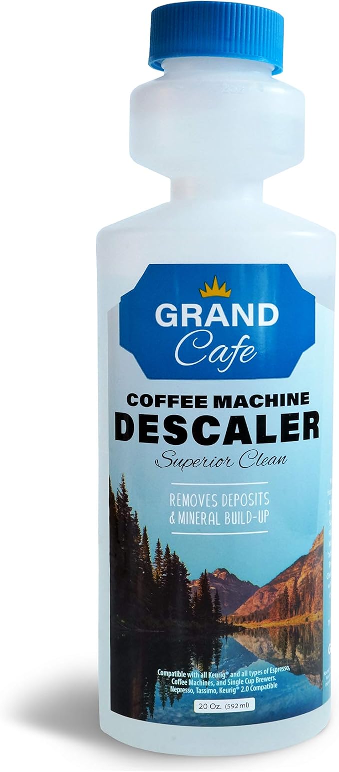 Grand Cafe ??Universal descaling solution - Perfect Measure Bottle (20 oz, 5 uses per bottle) for Keurig, Nespresso, Delonghi and All Single Use Coffee Pot and Espresso Machines