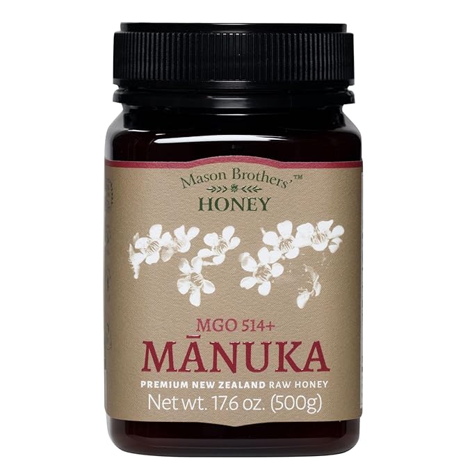 Mason Brothers’ Raw Manuka Honey MGO 514+ | New Zealand Honey, MGO Certified / 17.6oz