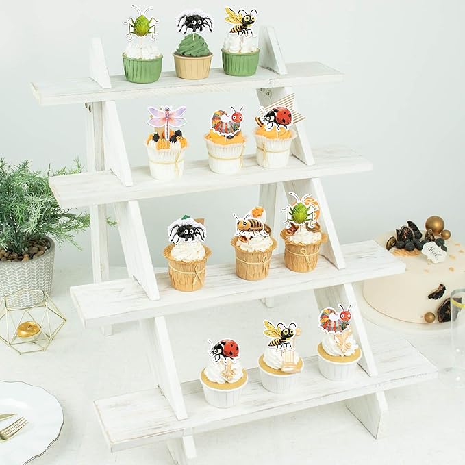 40 Pack Nature Insect Cupcake Toppers Dragonfly Snail Cupcake Picks Hawaiian Beach Insect Happy Birthday Anniversary Wedding Cake Decorations Party Supplies