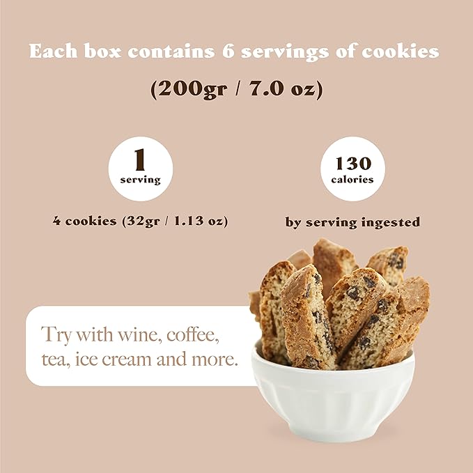 L'Oro Del Sud Chocolate Biscotti, Cantuccini d'Abruzzo, Italian Cookies Madewith Real Quality Ingredients, 200 Gm (7 oz)