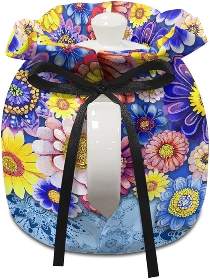 Bohemian Flowers Teapot Cozy Tea Pot Dust Cover Teapot Insulation Cover Decorative Teapot Cover Kettle Protective Kitchen Accessory for Hotel Restaurant Tea Party