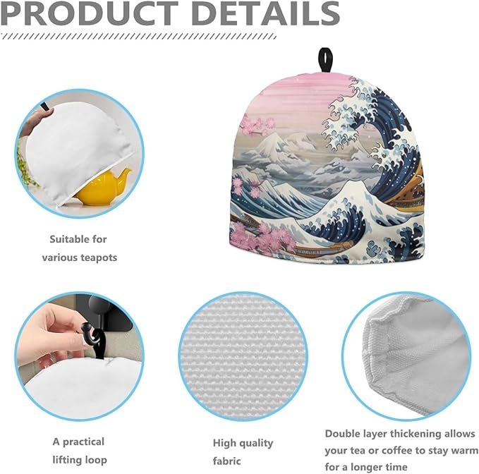 's Starry Sky 3D Printed Teapot Cover Decorative Dome Shaped Large Tea Cosy Dust Cover Home Kitchen Decoration Teapot Cover for Keeping Warm Insulated Kettle Cover