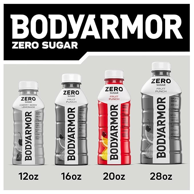 BODYARMOR ZERO Sugar Lemon Lime, Sugar Free Sports Drink - Low-Calorie Hydration - Natural Flavors with Potassium Packed Electrolytes, Antioxidants, and B-vitamins, 20 fl oz (pack of 6)