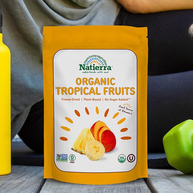 NATIERRA Nature's All Foods Organic Freeze-Dried Tropical Fruits | Non-GMO & Vegan | 1.5 Ounce